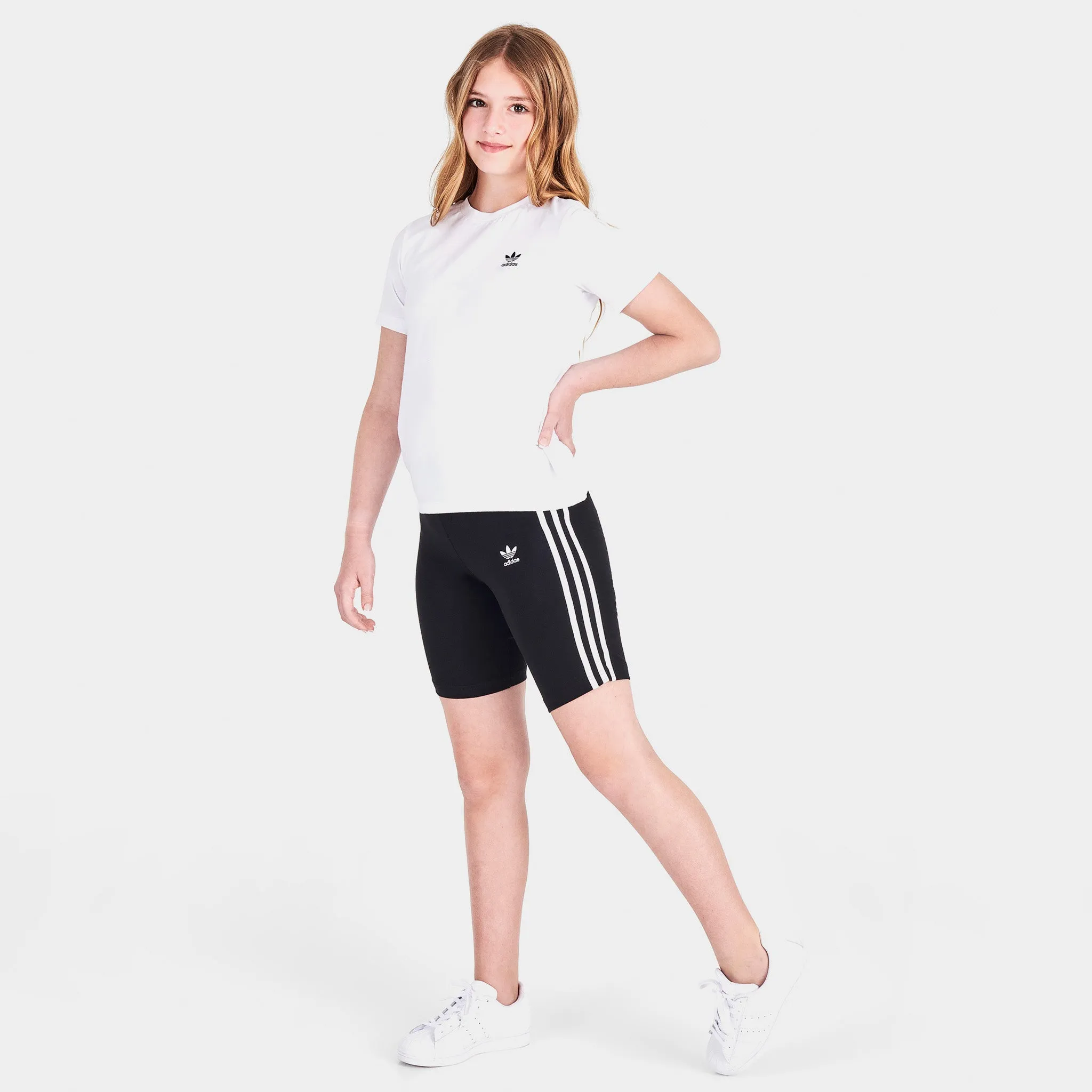 adidas Originals Junior Girls' Adicolor Cycling Shorts Black / White
