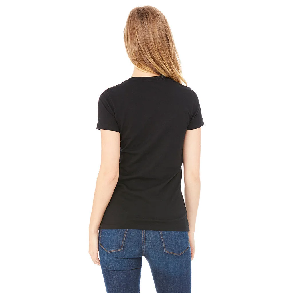 Bella   Canvas Women's Solid Black Blend Jersey Short-Sleeve T-Shirt