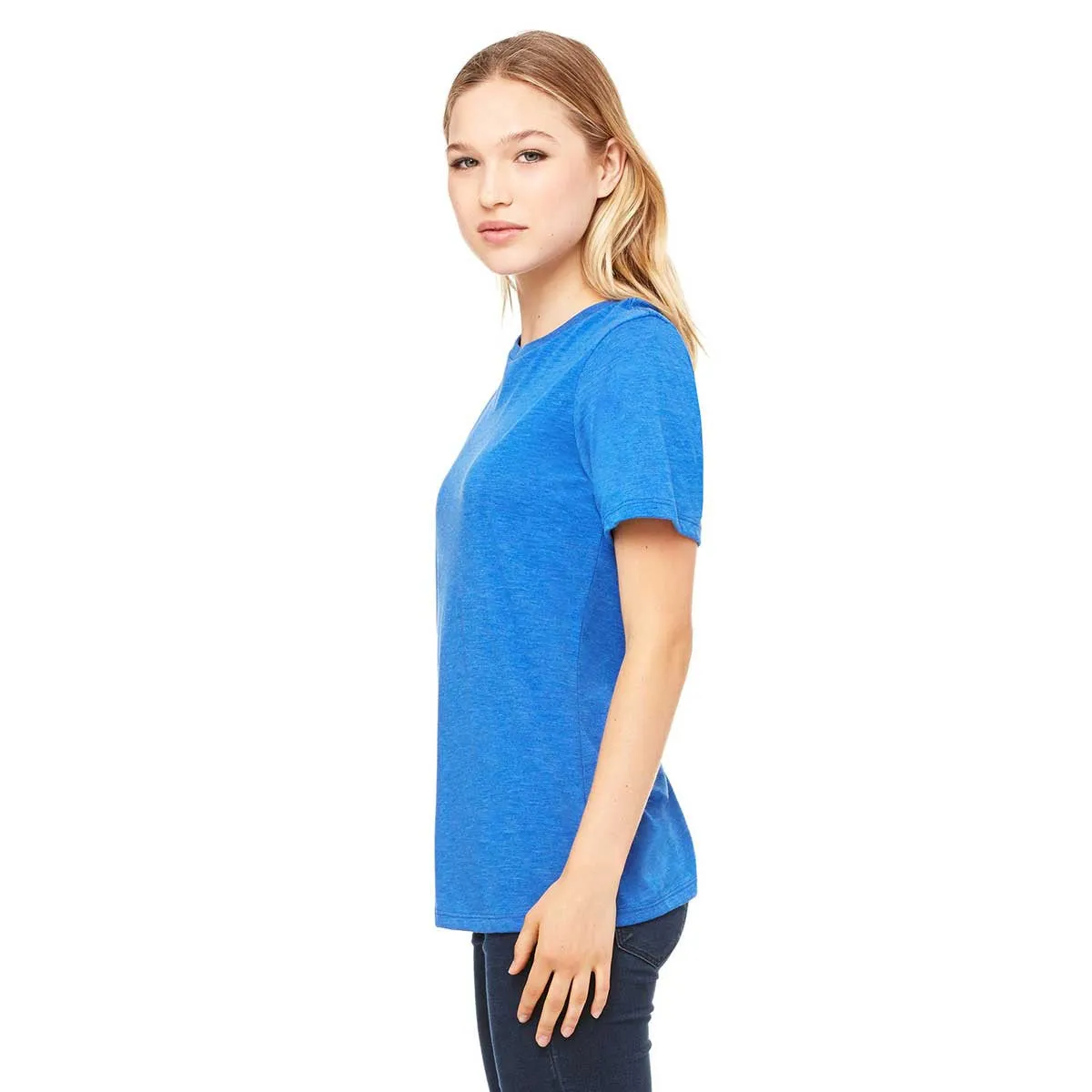 Bella   Canvas Women's True Royal Triblend Relaxed Jersey Short-Sleeve T-Shirt