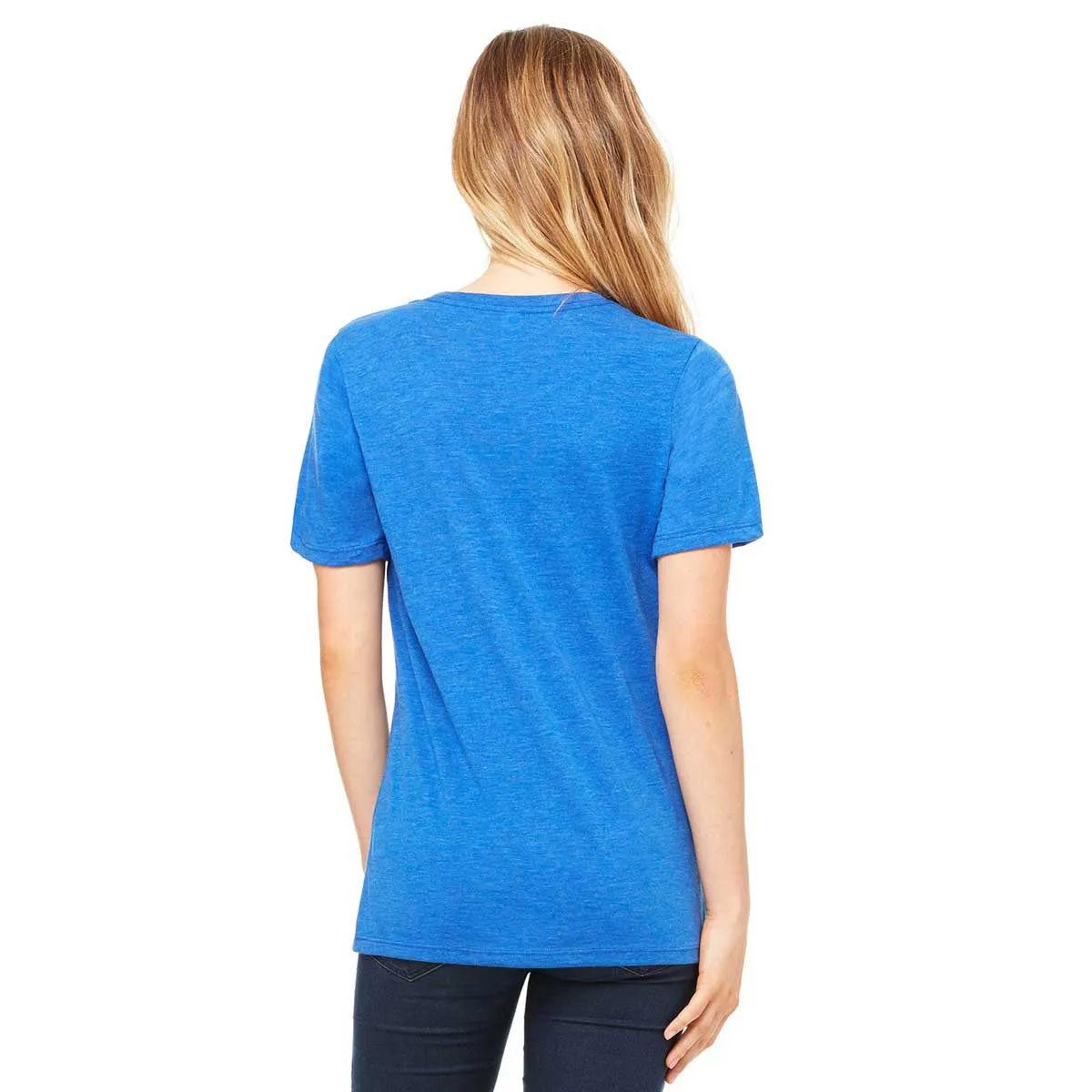 Bella   Canvas Women's True Royal Triblend Relaxed Jersey Short-Sleeve T-Shirt