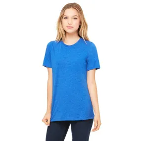 Bella   Canvas Women's True Royal Triblend Relaxed Jersey Short-Sleeve T-Shirt