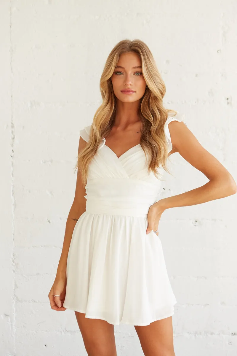 Bella Ruffle Mini Dress in Blue