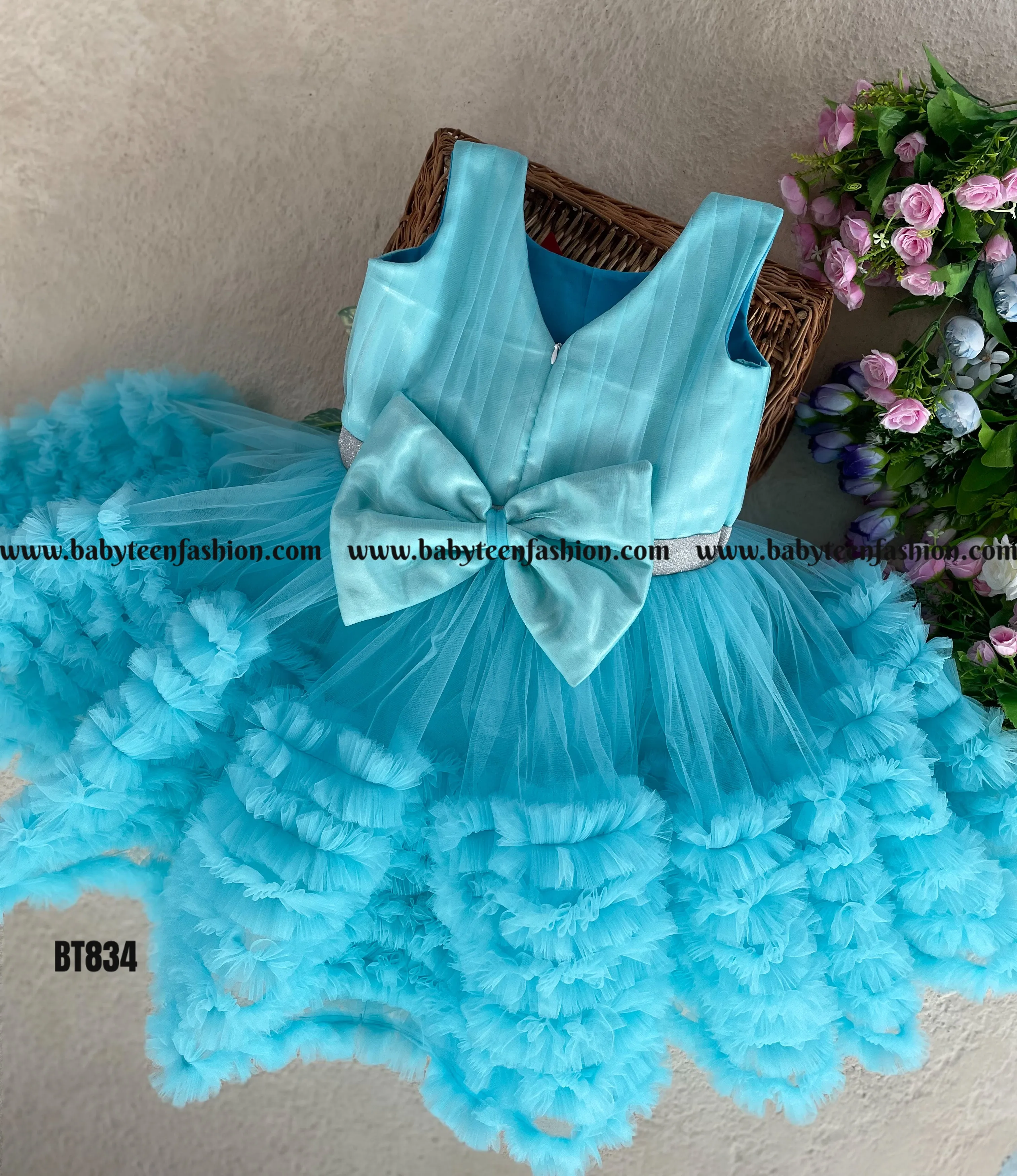 BT834 Sky Serenade  Baby’s Breezy Party Dress