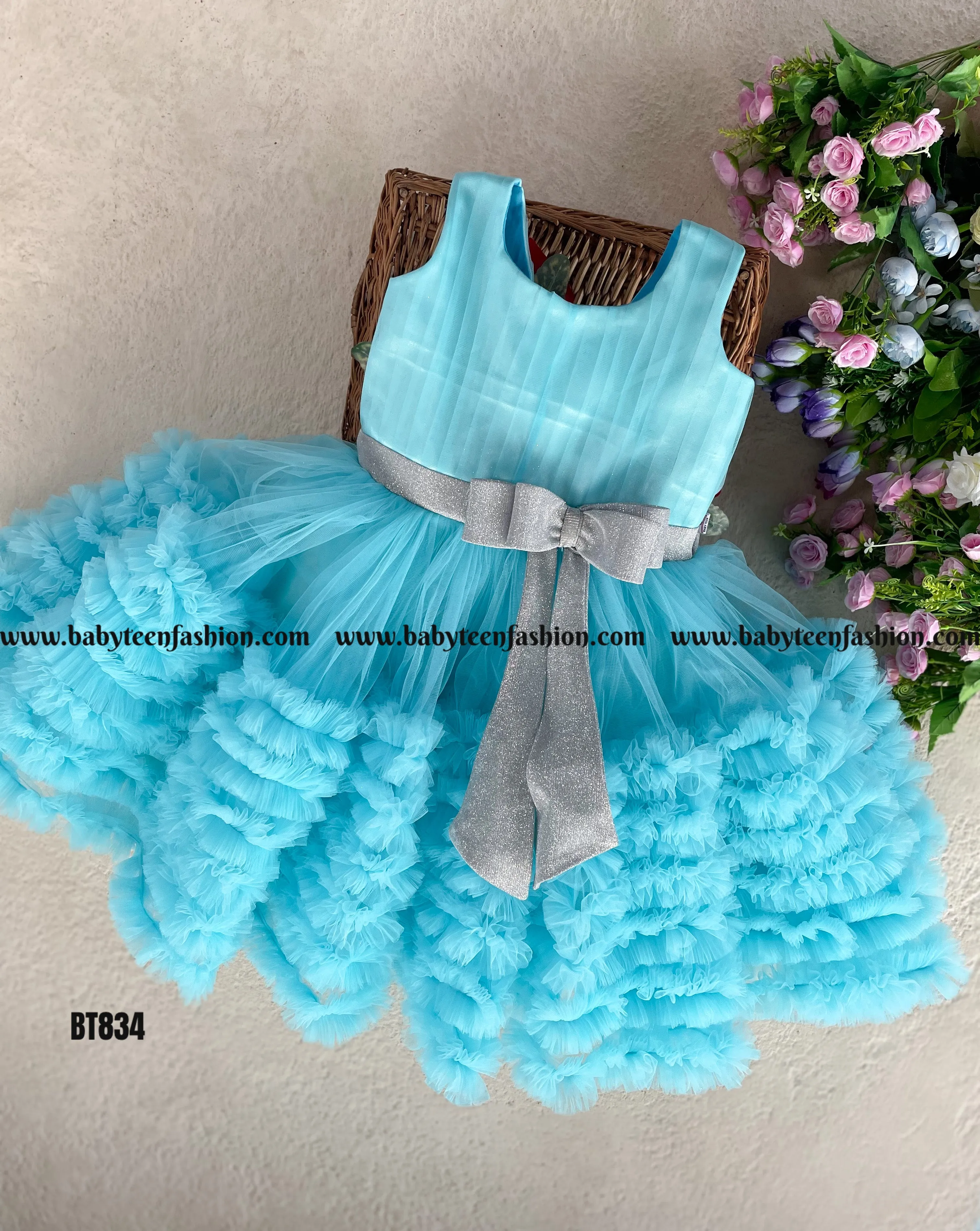 BT834 Sky Serenade  Baby’s Breezy Party Dress