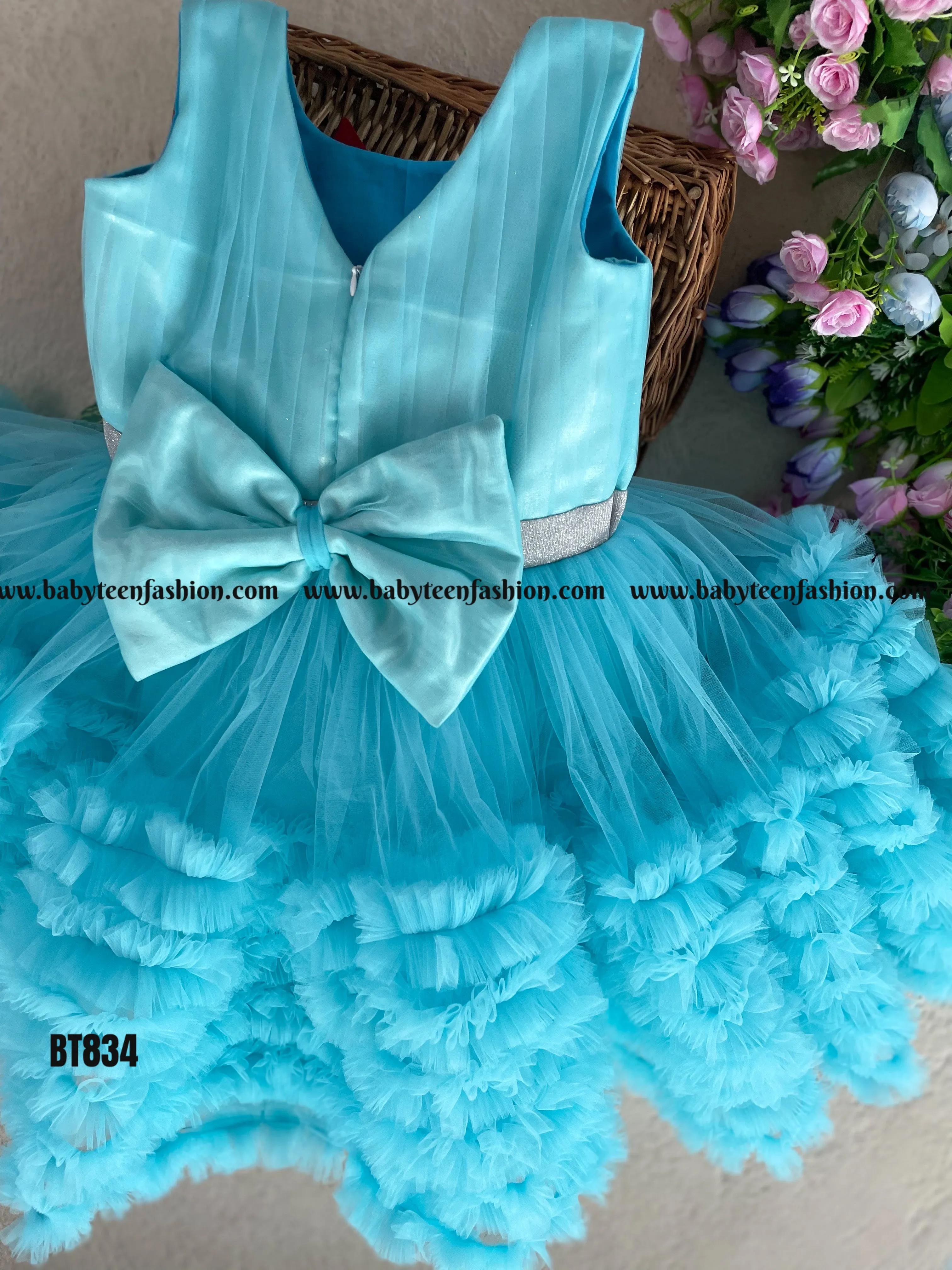 BT834 Sky Serenade  Baby’s Breezy Party Dress