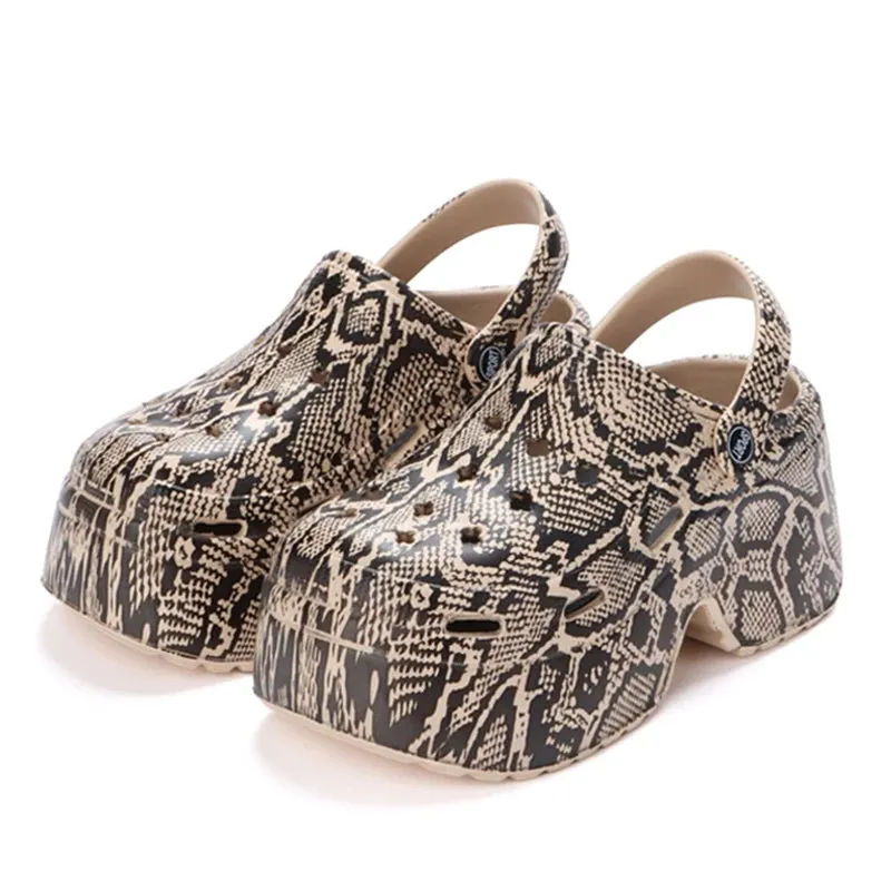 Colorful Thick Bottom Clogs Women's Sandals Summer Chunky Platform Wedge High Heels Slippers for Stylish Comfort
