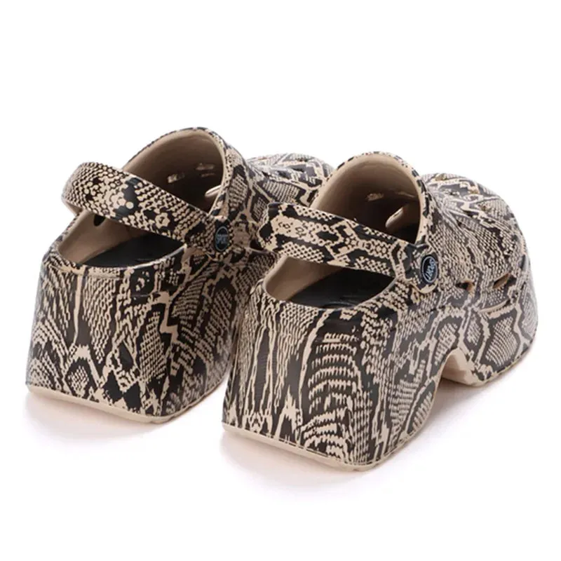 Colorful Thick Bottom Clogs Women's Sandals Summer Chunky Platform Wedge High Heels Slippers for Stylish Comfort