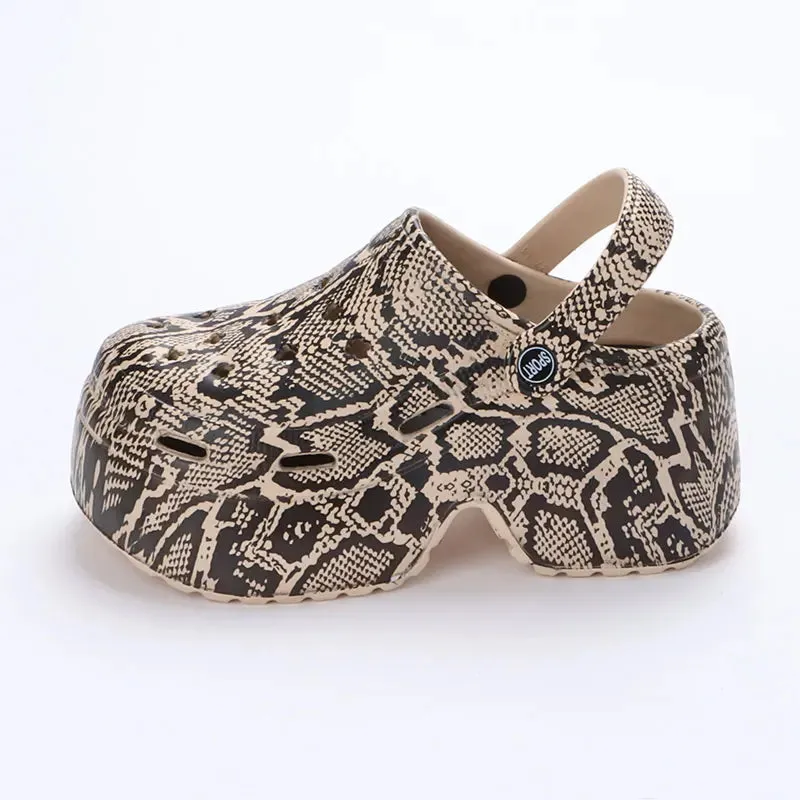 Colorful Thick Bottom Clogs Women's Sandals Summer Chunky Platform Wedge High Heels Slippers for Stylish Comfort