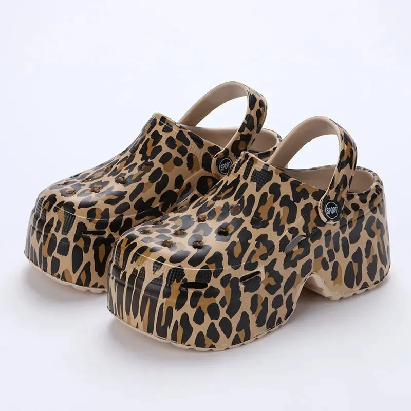 Colorful Thick Bottom Clogs Women's Sandals Summer Chunky Platform Wedge High Heels Slippers for Stylish Comfort