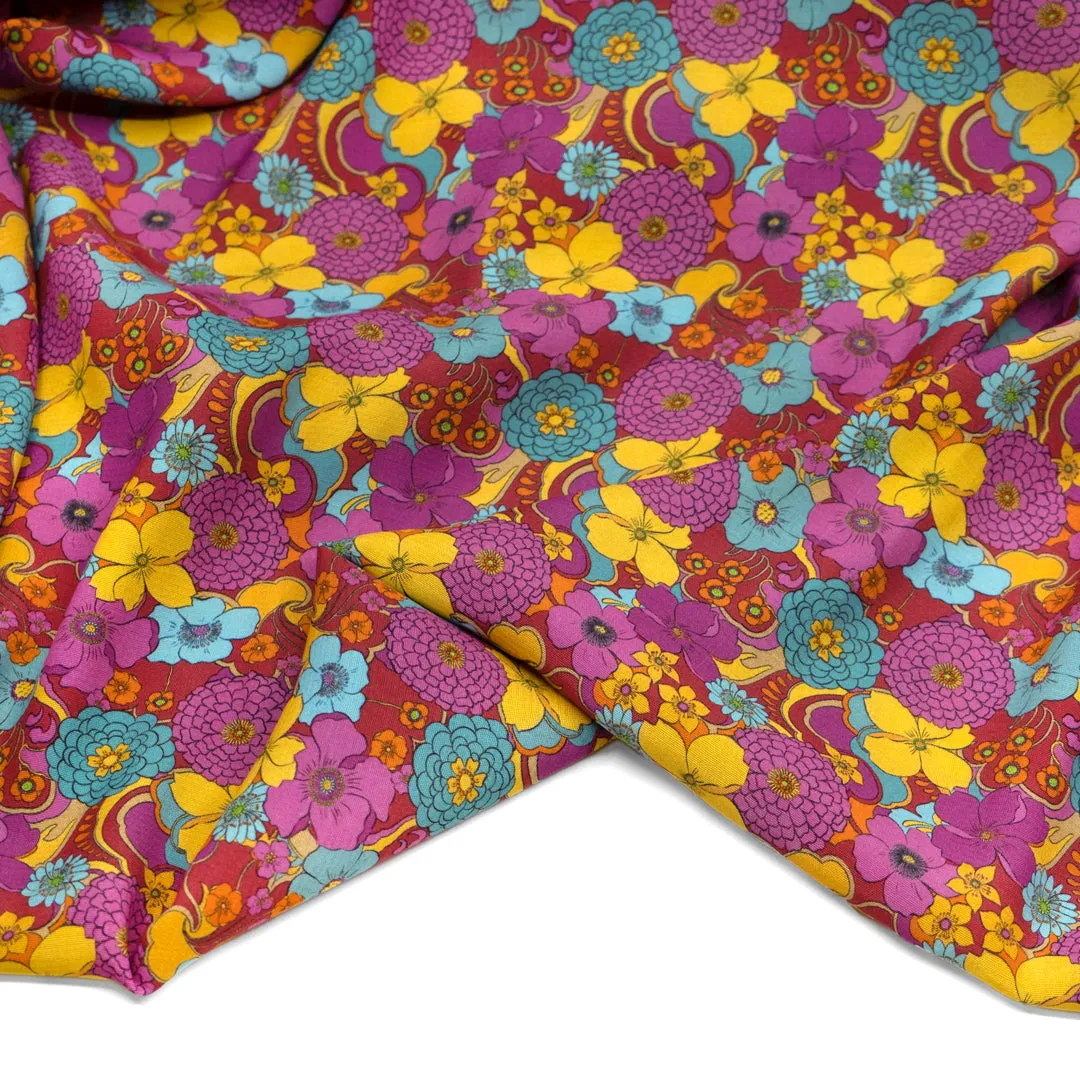 Deadstock Bloomtopia Printed Viscose - Magenta