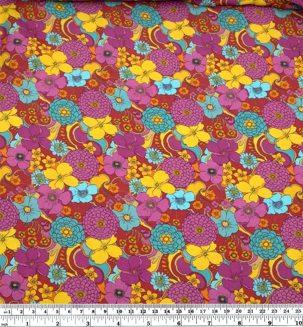 Deadstock Bloomtopia Printed Viscose - Magenta