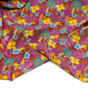 Deadstock Bloomtopia Printed Viscose - Magenta