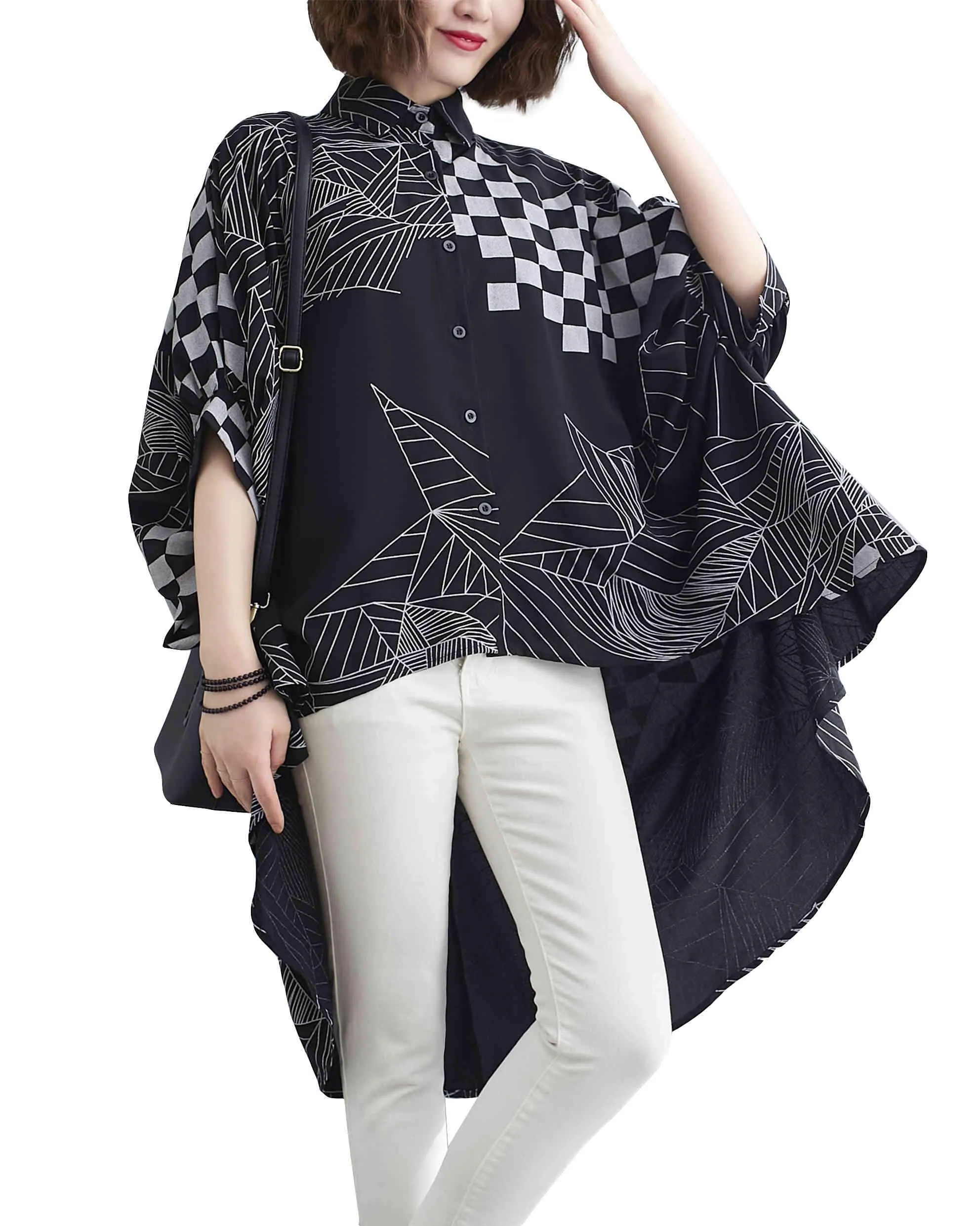 ellazhu Women Short Sleeve Tops Shirt Blouse GA2305