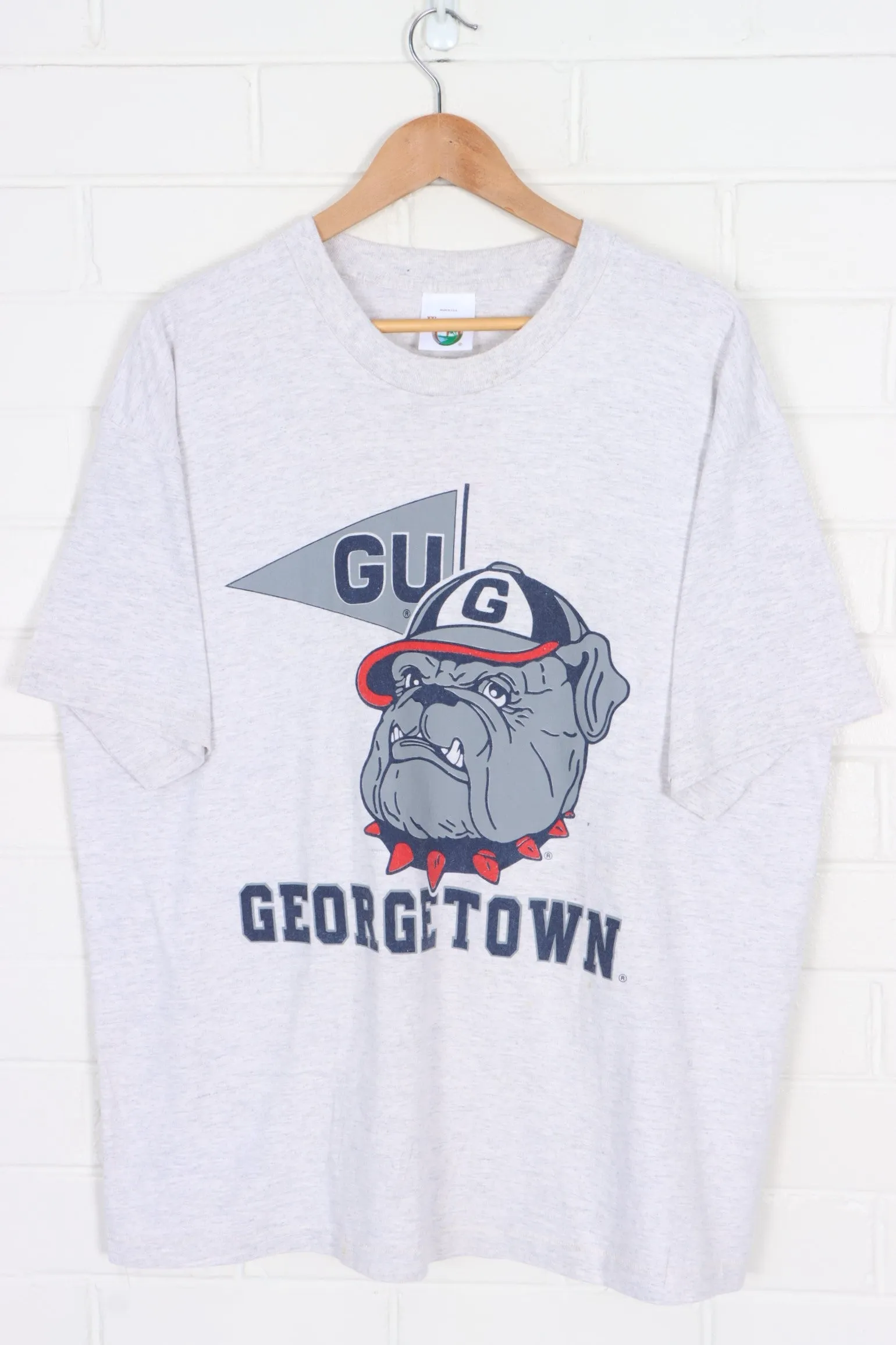 Georgetown Hoyas Big Logo Single Stitch T-Shirt USA Made (XL-XXL)