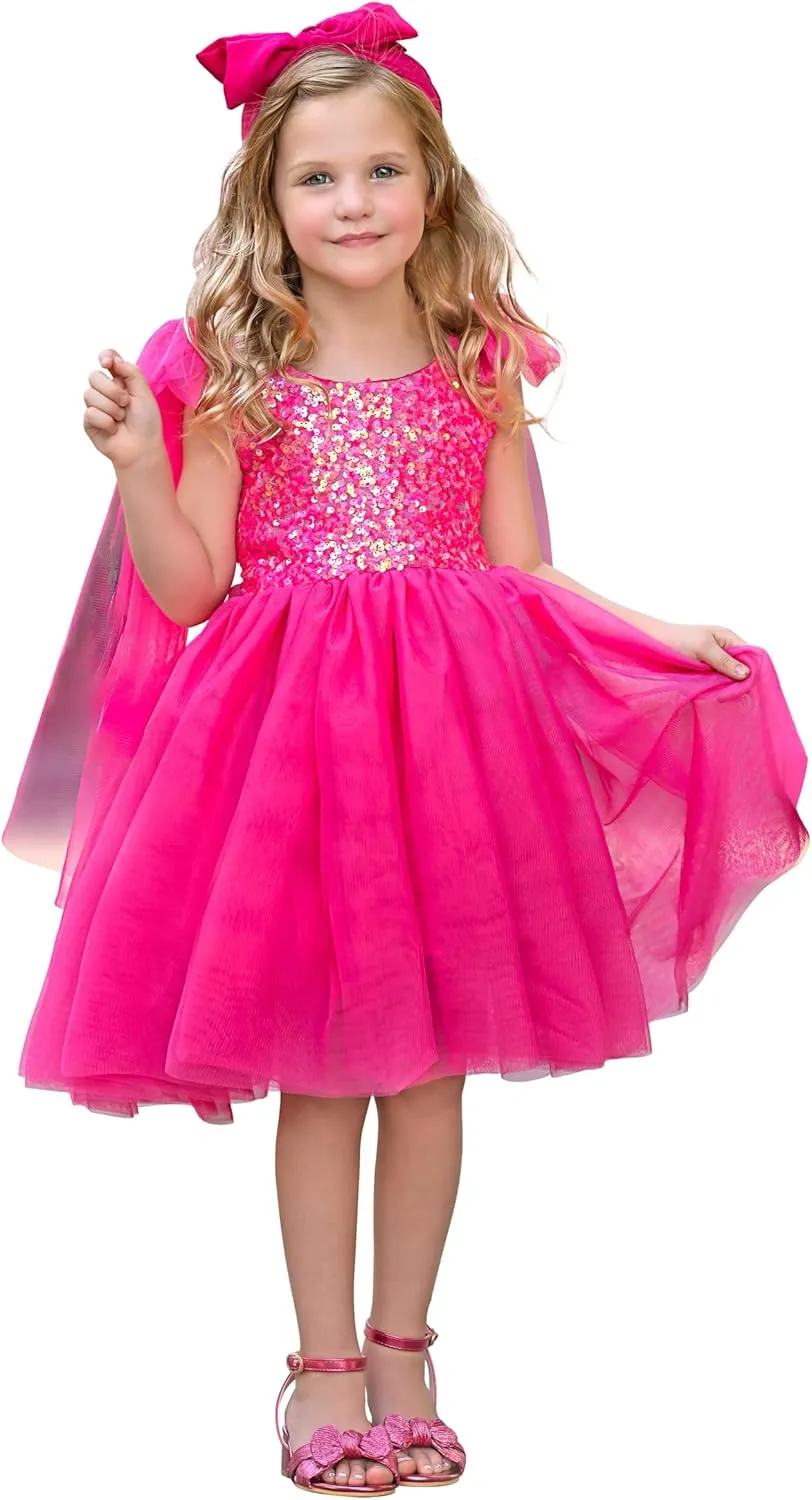 Girls Sequin Dress Toddler Party Sparkly Dress Flower Girl Dress Pageant Birthday Graduation Easter Photo Shoot