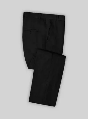 Italian Prato Black Linen Pants