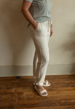 JOSIE LINEN ELASTIC WAISTBAND PANTS