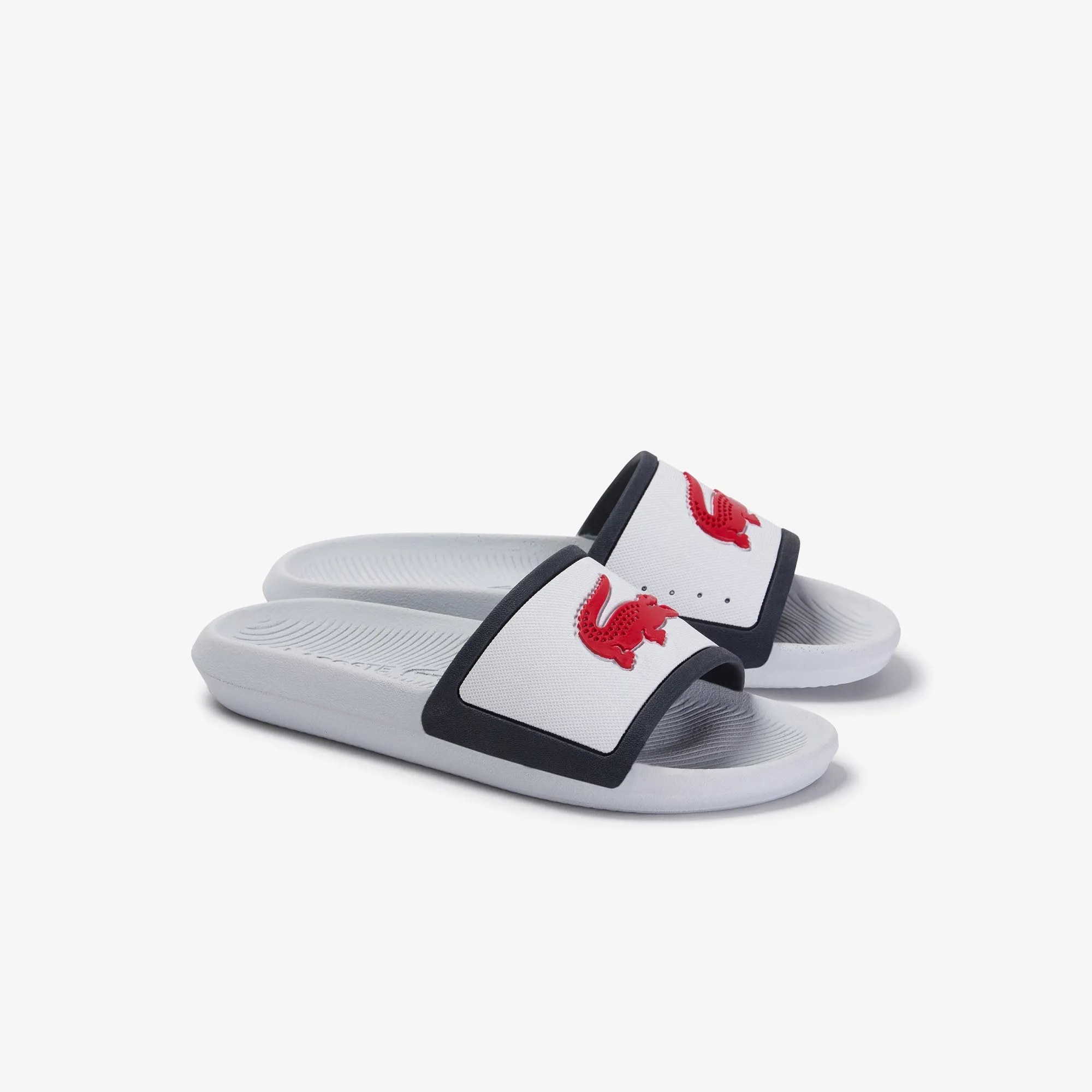 Lacoste Croco Slide Tri 3 Cfa Sandals - White/Navy/Red