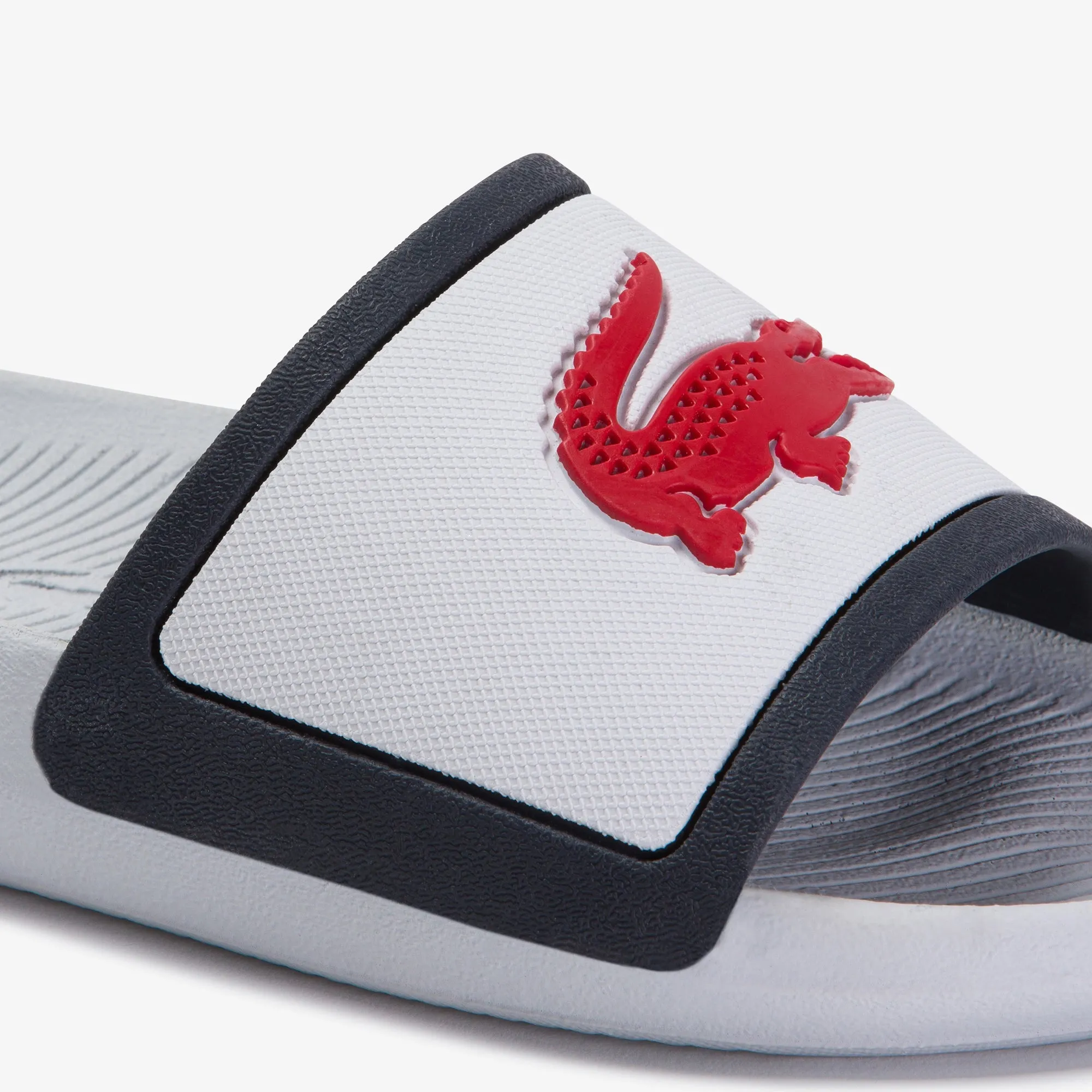 Lacoste Croco Slide Tri 3 Cfa Sandals - White/Navy/Red