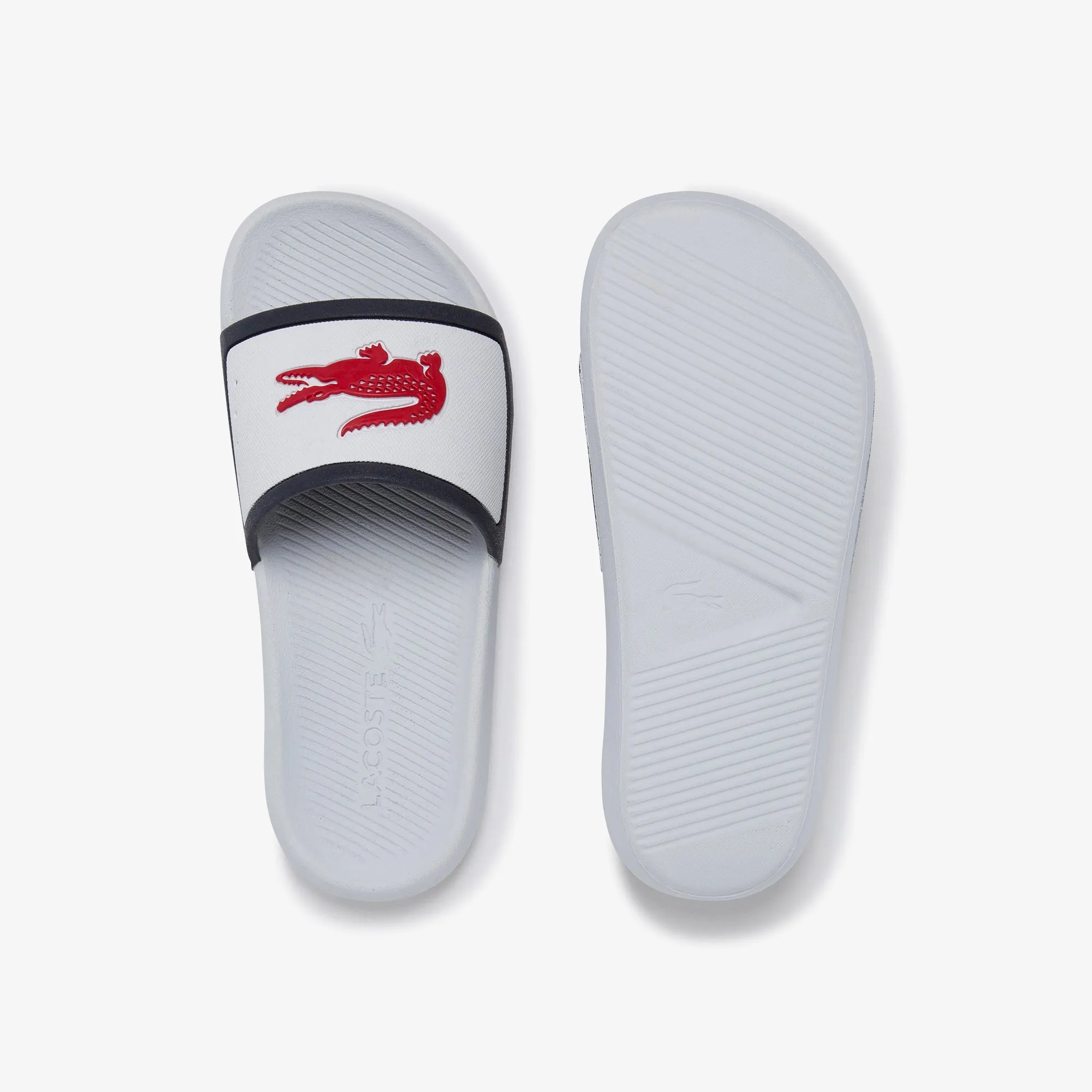 Lacoste Croco Slide Tri 3 Cfa Sandals - White/Navy/Red