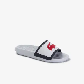 Lacoste Croco Slide Tri 3 Cfa Sandals - White/Navy/Red