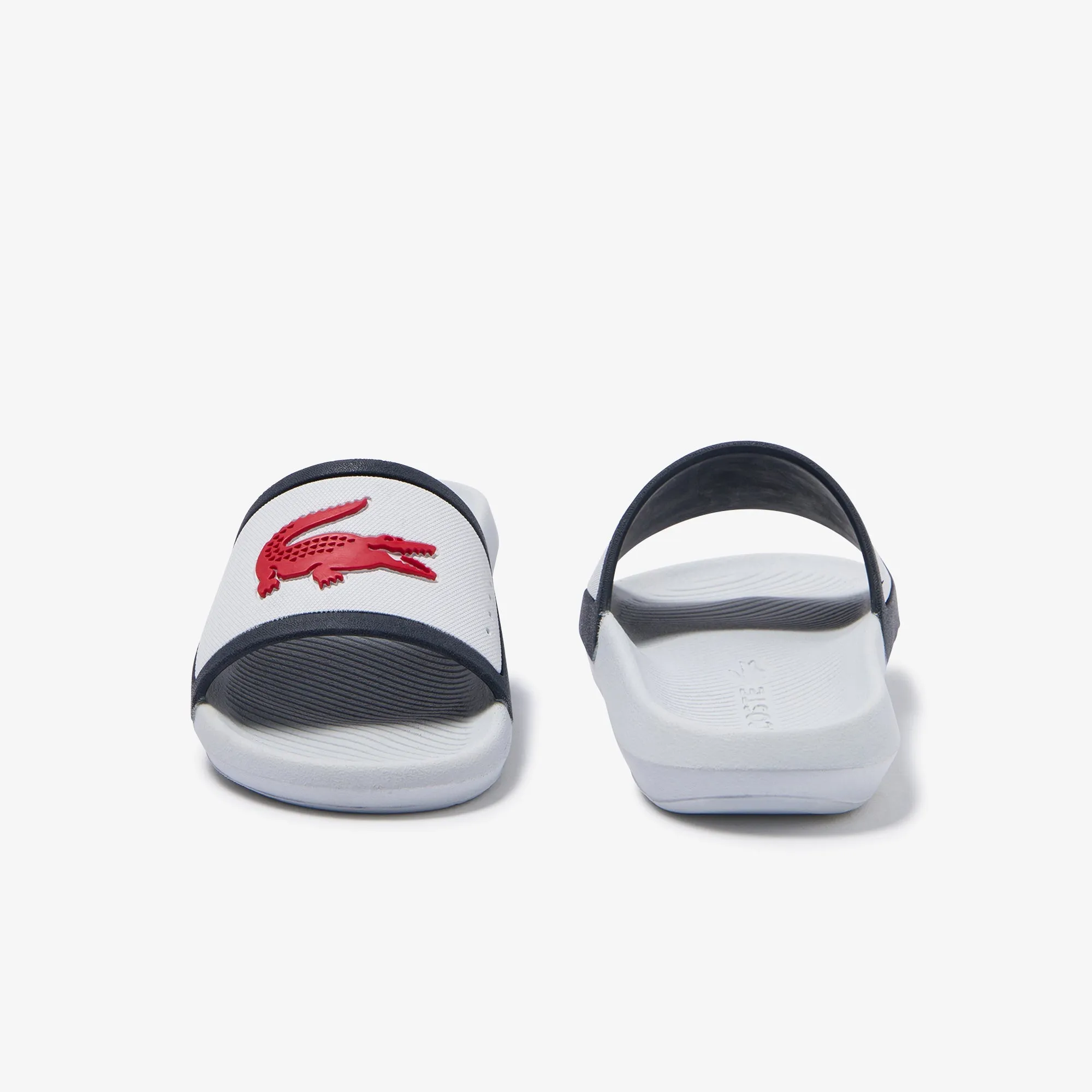 Lacoste Croco Slide Tri 3 Cfa Sandals - White/Navy/Red