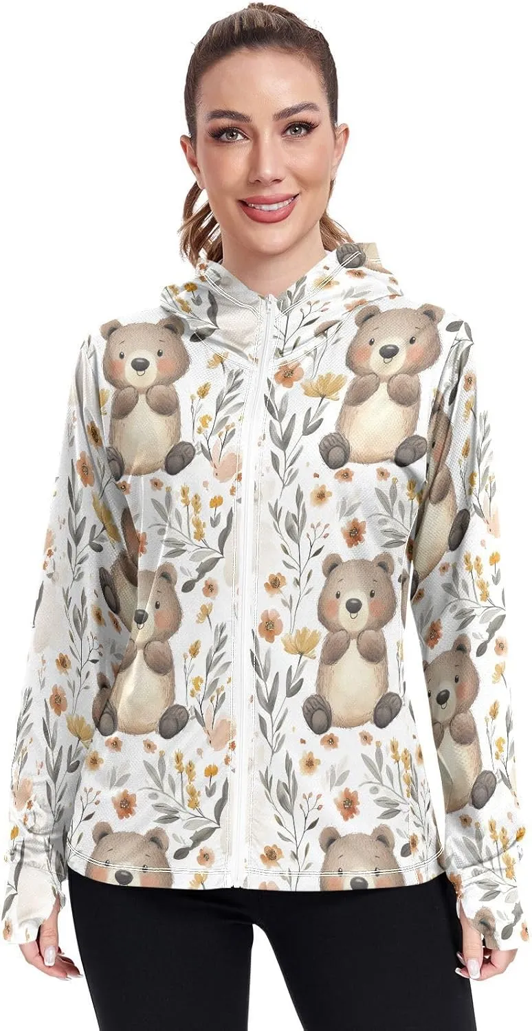 Light Weight Hoodies for Women with Pockets Camping T-Shirt UPF 50  Protection Zip Up Jacket Hiking Outdoor Performance