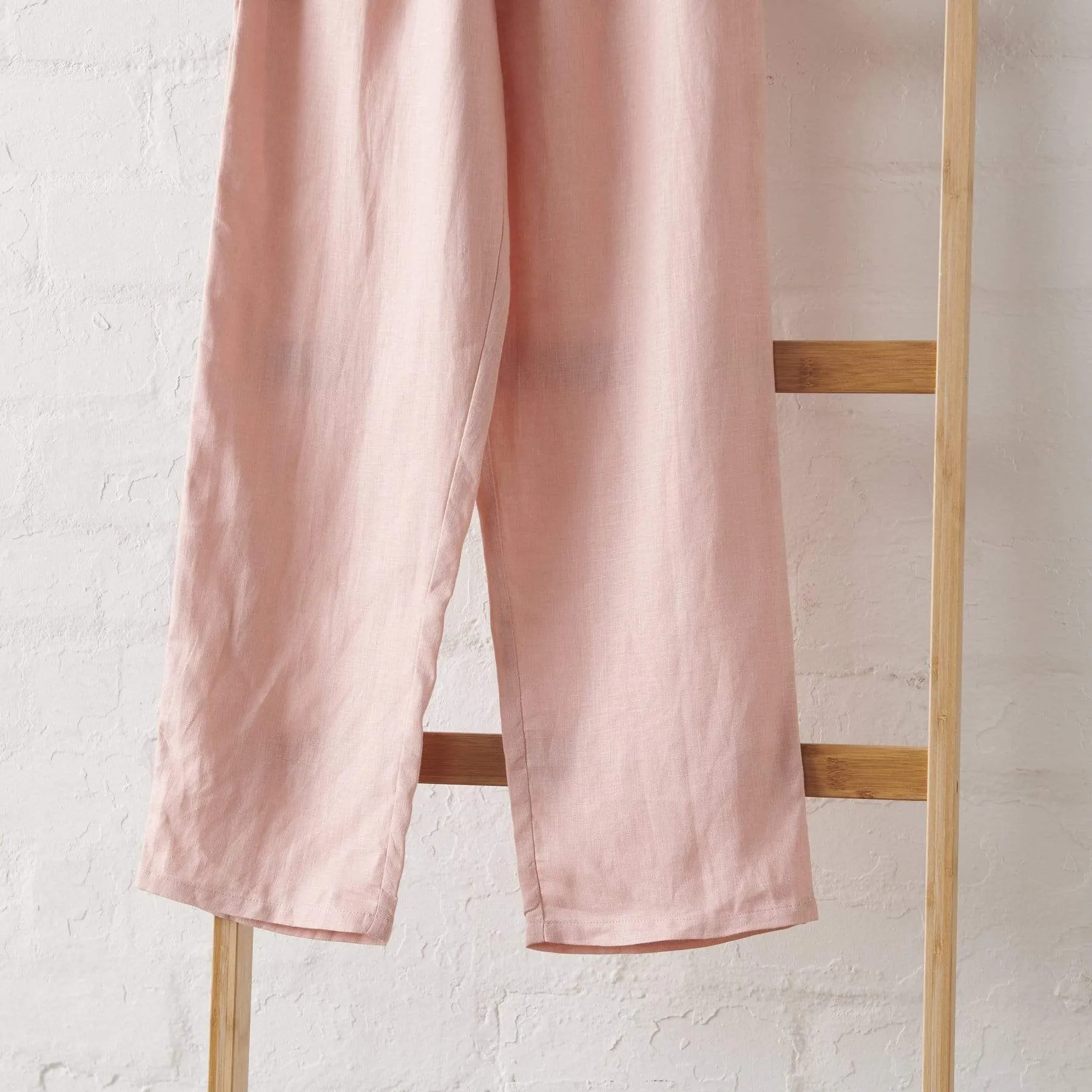 Linen Pyjama Pant in Pink