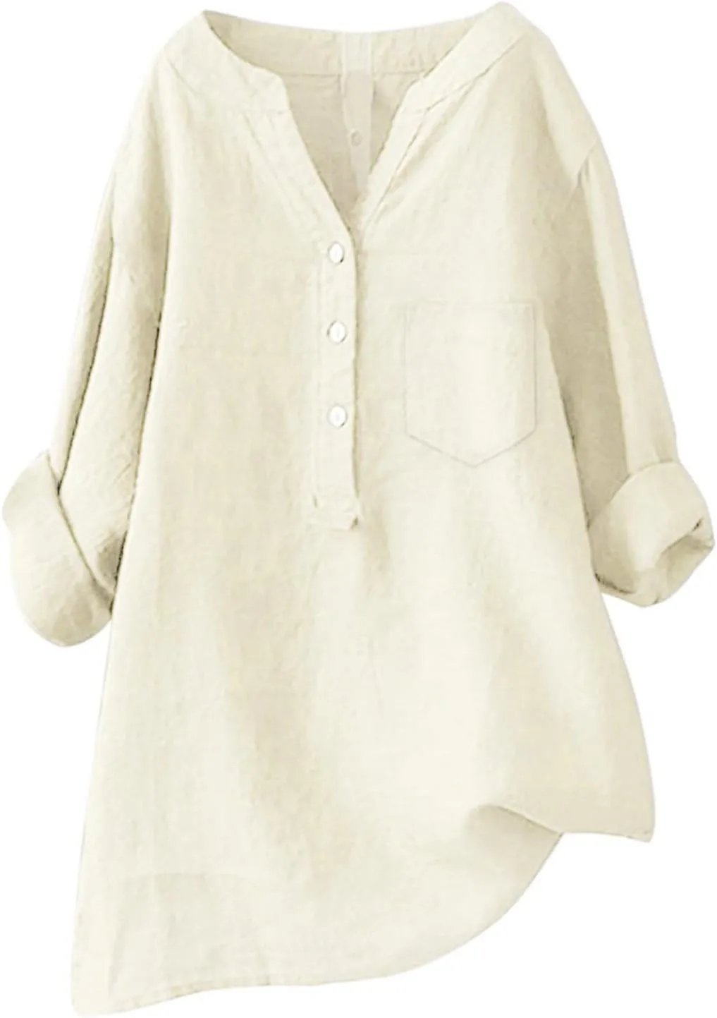Linen Shirt for Women Breathable Tops Loose Fit Tshirts Womens Daily Gauze Blouses Summer Cotton Linen Top 2025