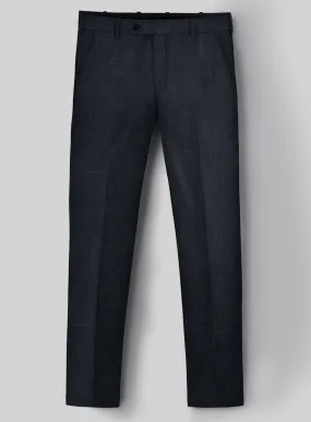 London Loom Dark Blue Twill Wool Silk Linen Pants