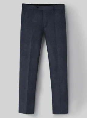 London Loom Navy Blue Abelardo Wool Silk Linen Pants