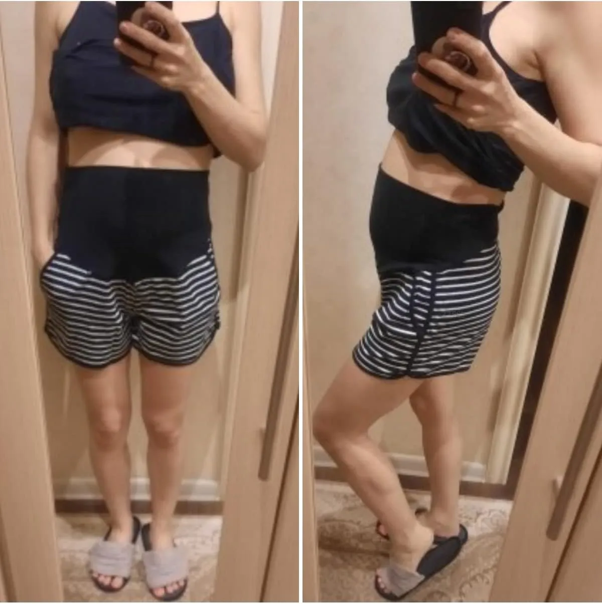 Love2Mi Maternity Shorts Lounge Sports Yoga Over Belly Workout Stretchy Pregnancy Shorts with Pockets