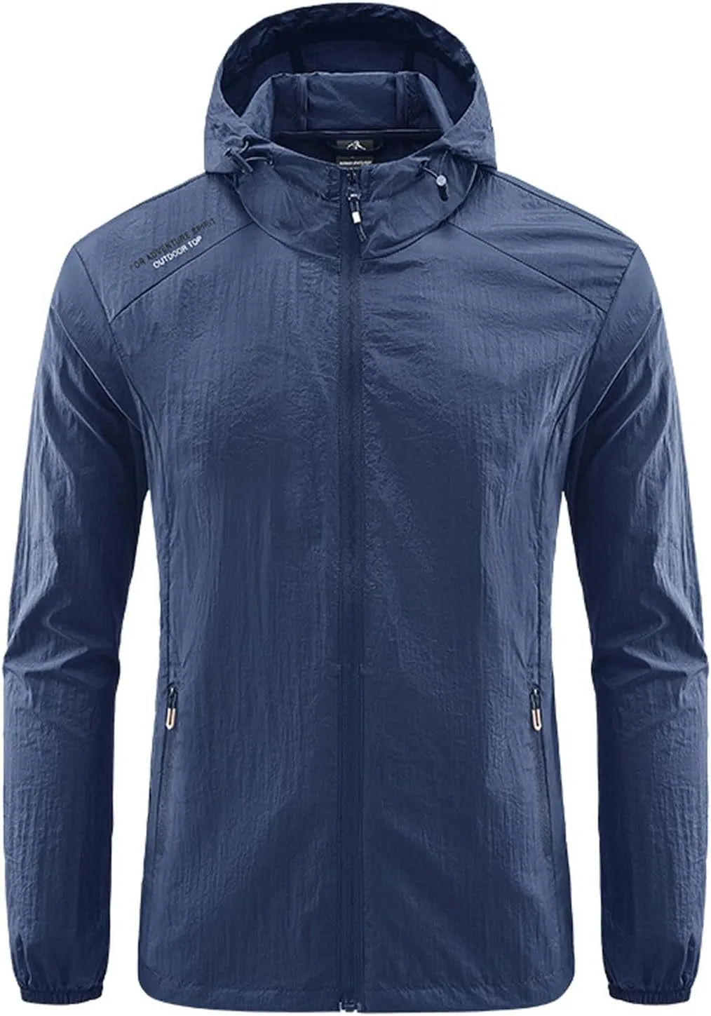 Men Lightweight Windbreaker Jacket Breathable Sun Protective Hoodies Casual Zip Up Hooded Coat for Hiking Golf Travel Fishing