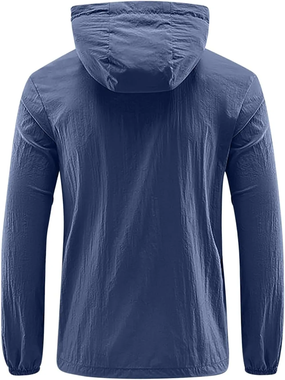 Men Lightweight Windbreaker Jacket Breathable Sun Protective Hoodies Casual Zip Up Hooded Coat for Hiking Golf Travel Fishing