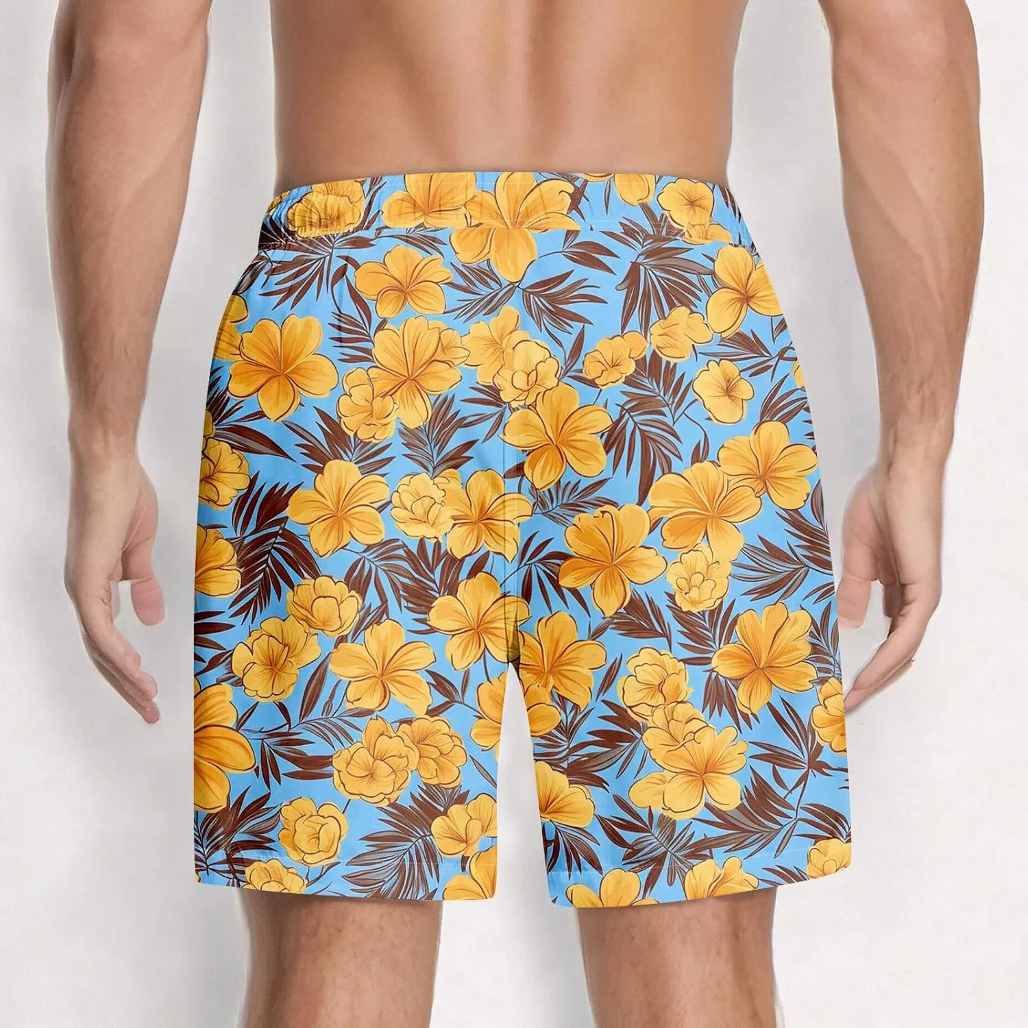 Men Swim Trunks Quick Dry Beach Swim Shorts Stretchy Board Shorts Swimsuits with Pockets