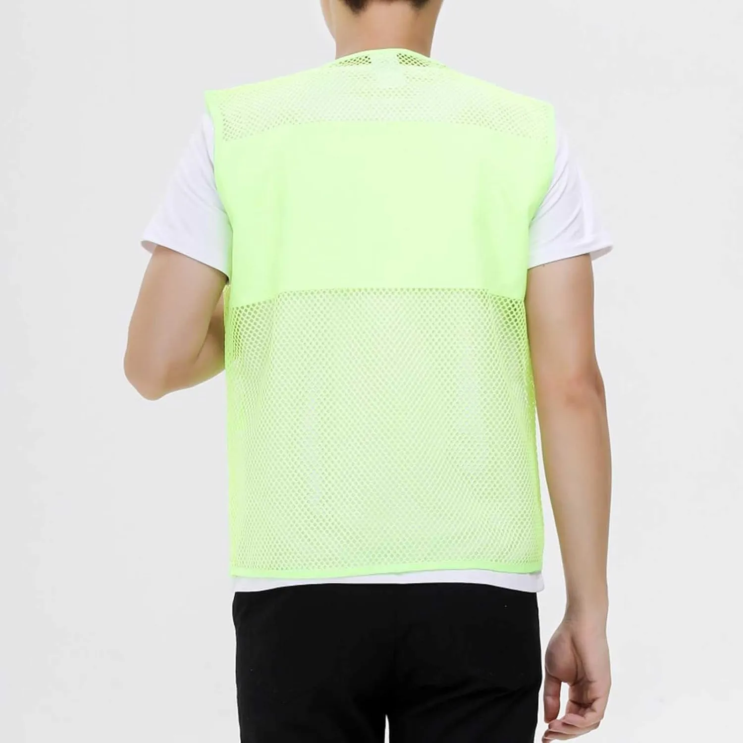 Mens Breathable Mesh Vest Jacket Summer Casual Lightweight Cycling Travel Zip Up Vests Outdoor Fishing Work Waistcoat
