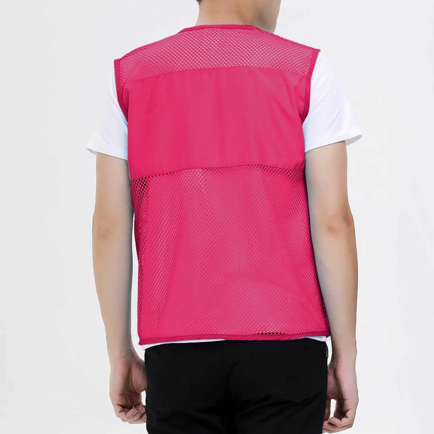Mens Breathable Mesh Vest Jacket Summer Casual Lightweight Cycling Travel Zip Up Vests Outdoor Fishing Work Waistcoat