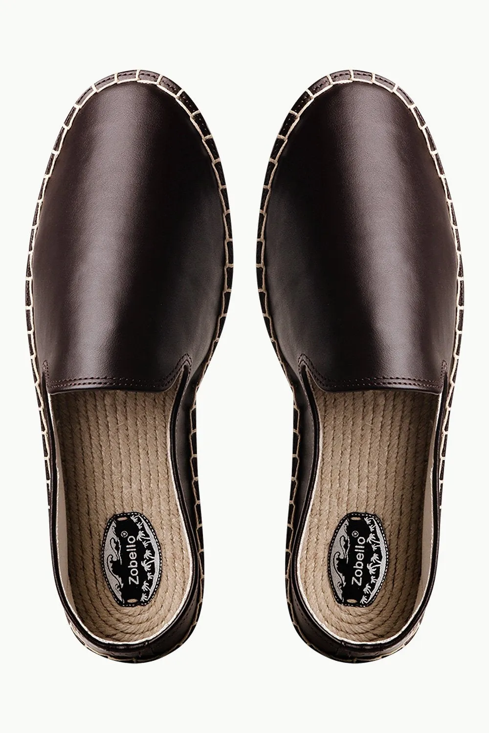 Men's Brown Faux Leather Espadrilles