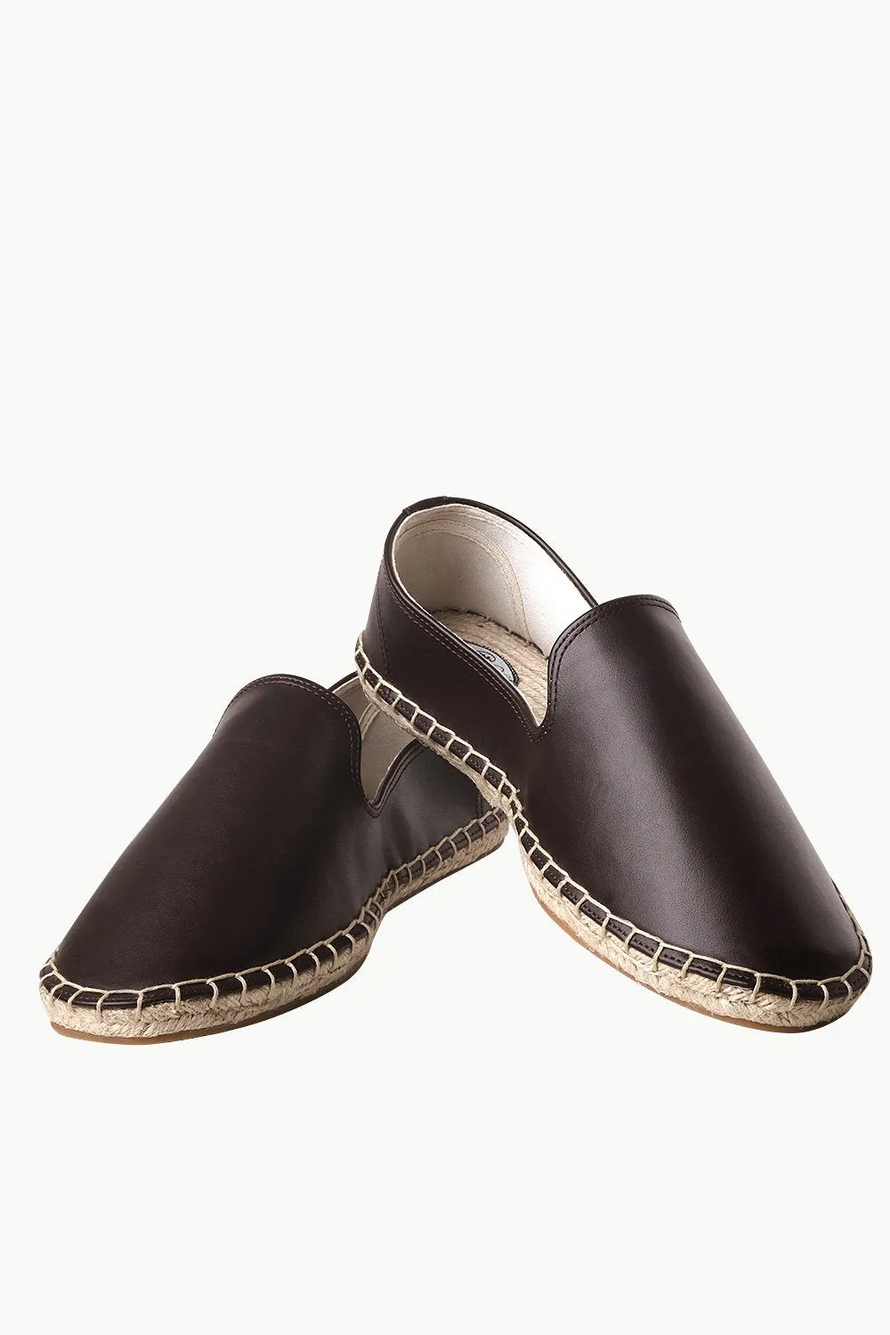 Men's Brown Faux Leather Espadrilles
