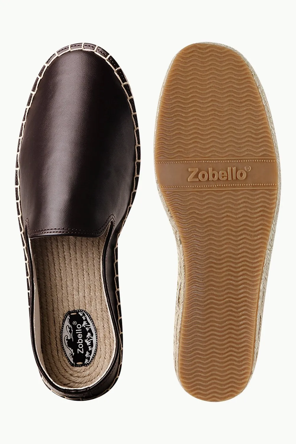 Men's Brown Faux Leather Espadrilles