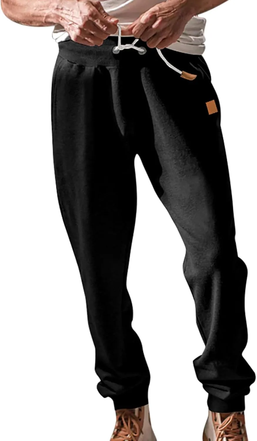 Men's Fashion Sweatpants Drawstring Baggy Wide Straight Leg Loose Fit Baggy Pants Beach Yoga Trousers