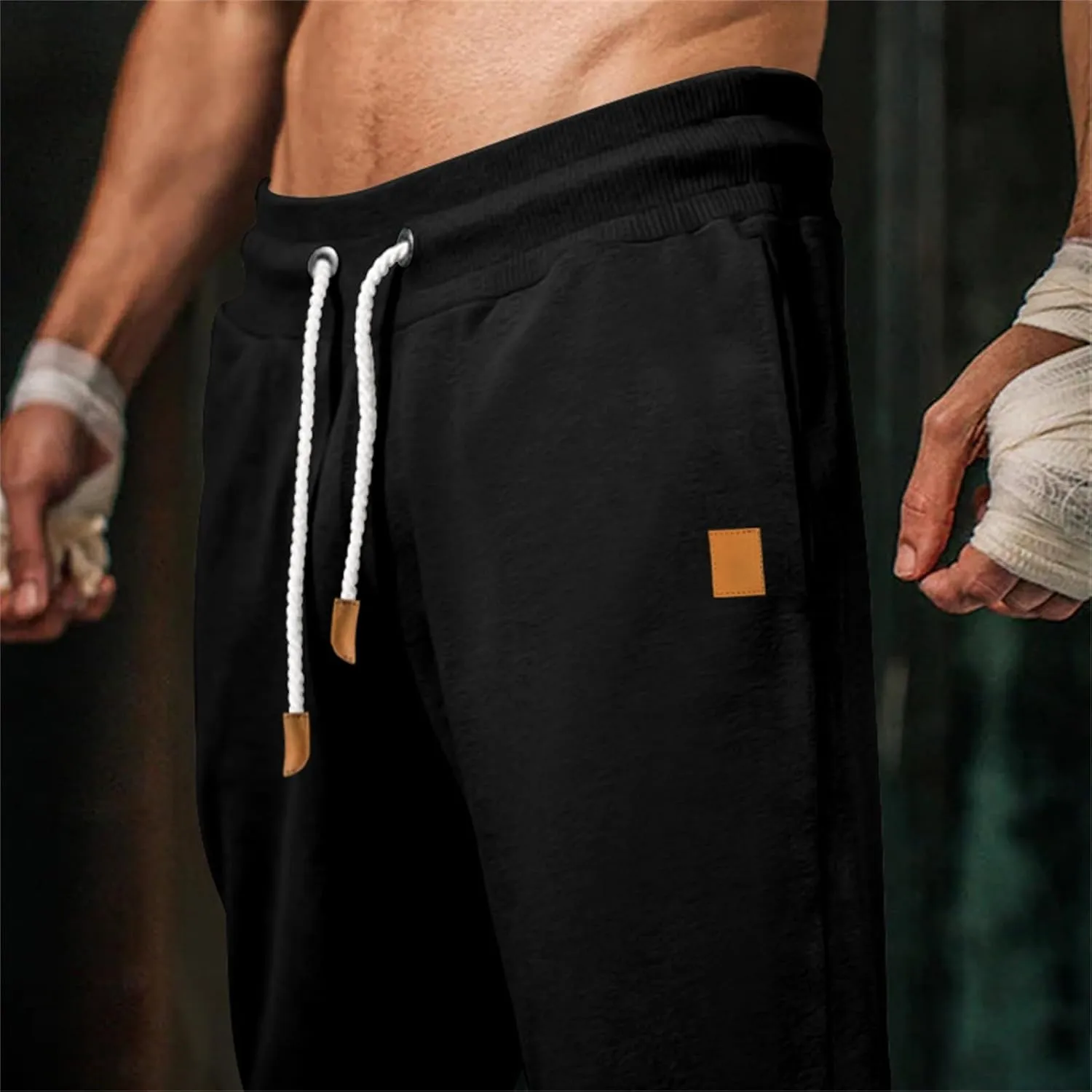 Men's Fashion Sweatpants Drawstring Baggy Wide Straight Leg Loose Fit Baggy Pants Beach Yoga Trousers