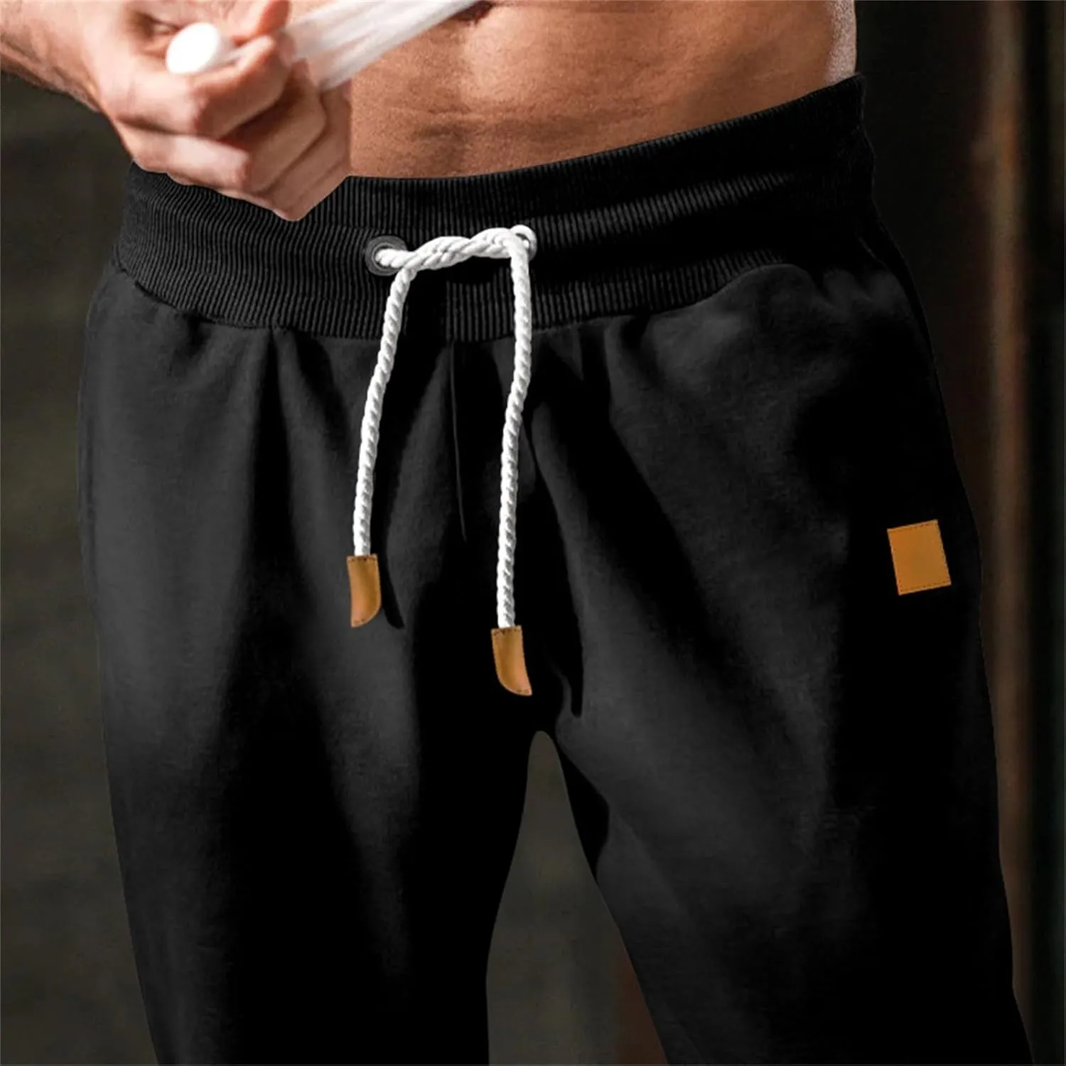 Men's Fashion Sweatpants Drawstring Baggy Wide Straight Leg Loose Fit Baggy Pants Beach Yoga Trousers
