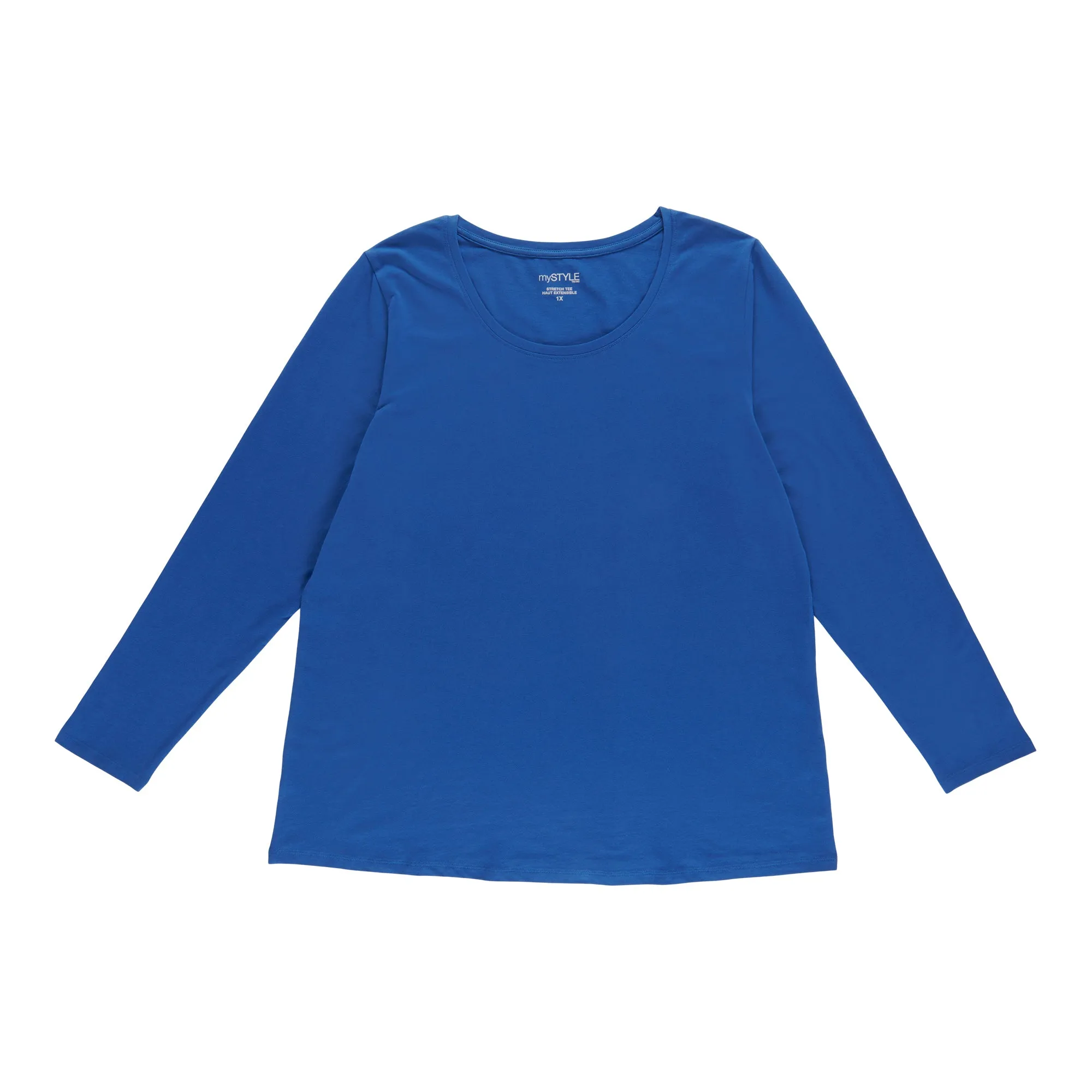mySTYLE Women's Plus Scooped Neck Blouse