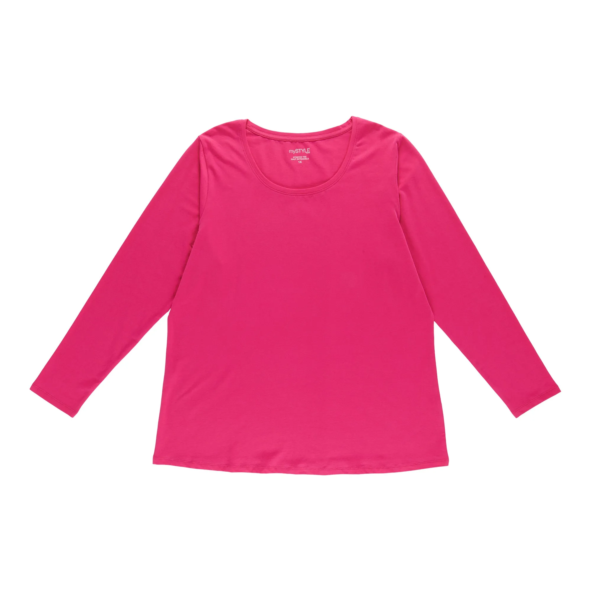 mySTYLE Women's Plus Scooped Neck Blouse