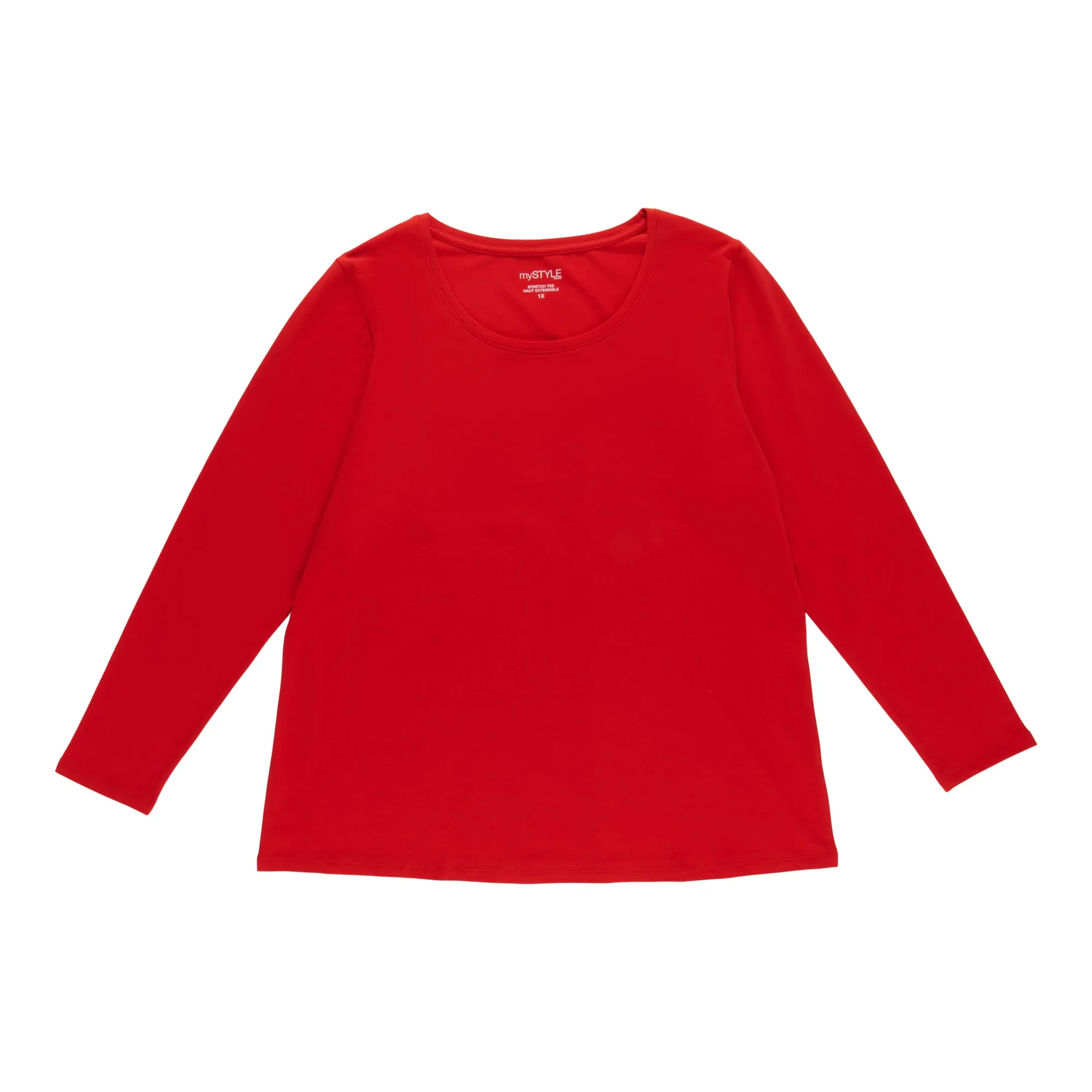 mySTYLE Women's Plus Scooped Neck Blouse