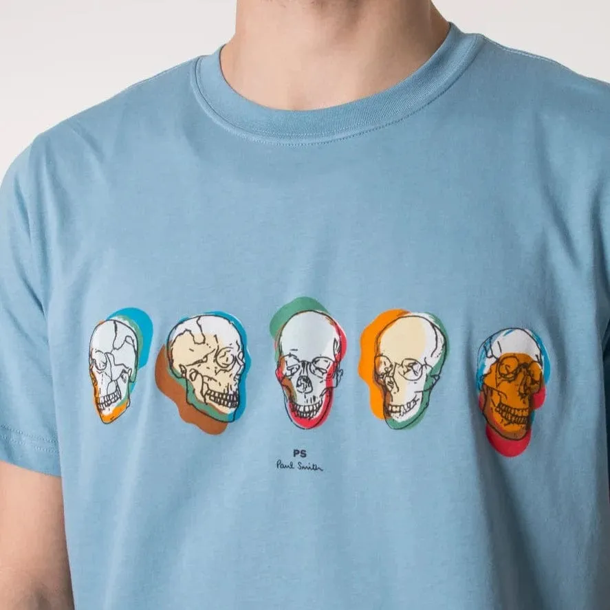 Paul Smith Skulls Logo T-Shirt Light Blue