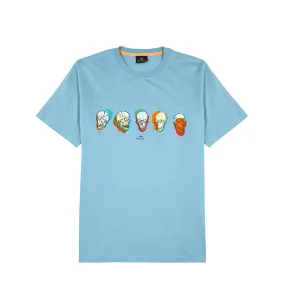 Paul Smith Skulls Logo T-Shirt Light Blue