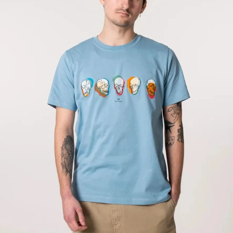 Paul Smith Skulls Logo T-Shirt Light Blue