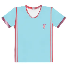 Pink Doggy Light Blue Women's T-shirt.